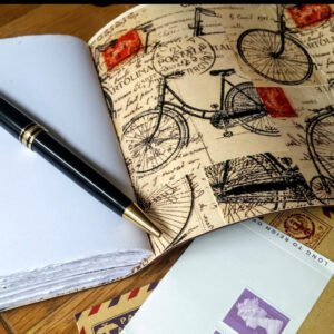 Cycling journal / biking notebook - Leather journal with a cycling theme for cyclists & bike lovers